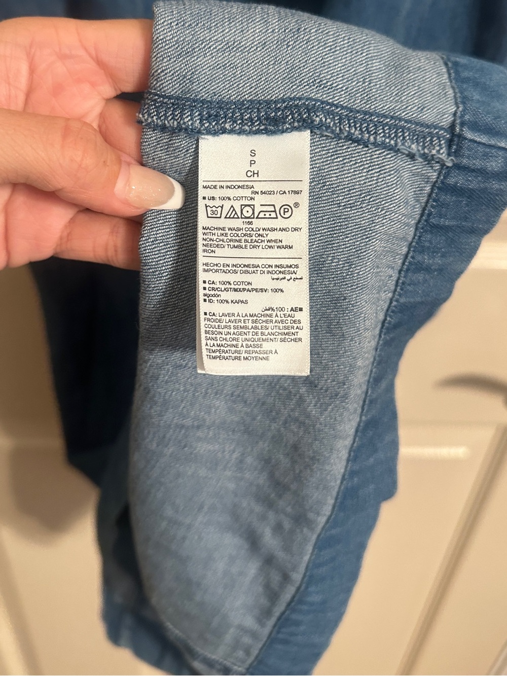 Old Navy Blue Washed Resort Denim Tie-Shoulder Cotton Mini Dress, Sz S, NWOT - Picture 7 of 9
